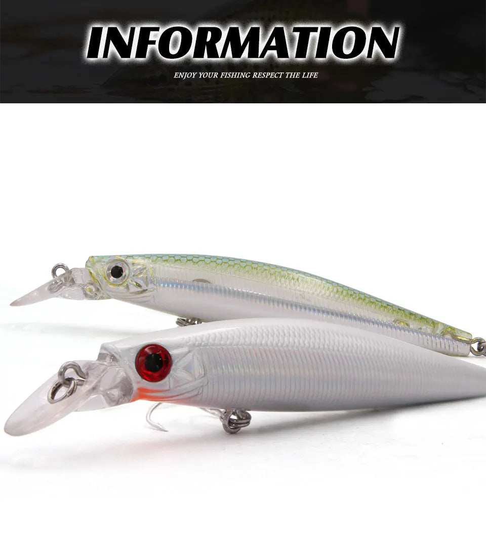 TacklePRO Black Minnow Floating Lure – 100mm 15.6g Hard Bait with Mustad Hooks