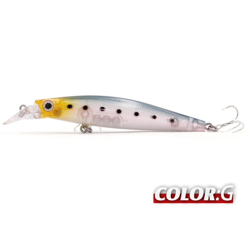 TacklePRO Black Minnow Floating Lure – 100mm 15.6g Hard Bait with Mustad Hooks