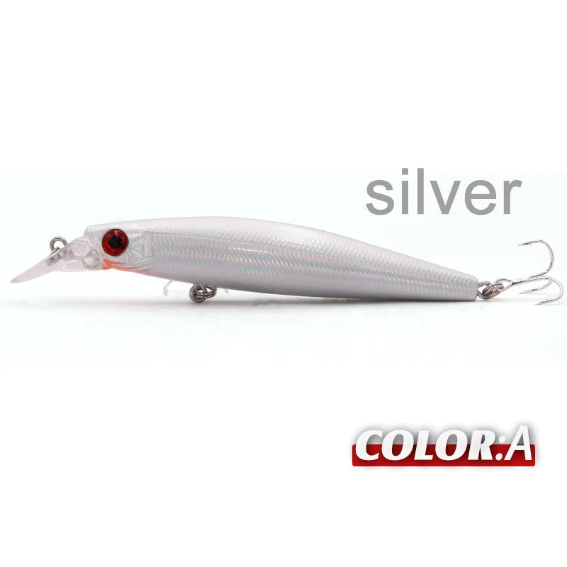 TacklePRO Black Minnow Floating Lure – 100mm 15.6g Hard Bait with Mustad Hooks
