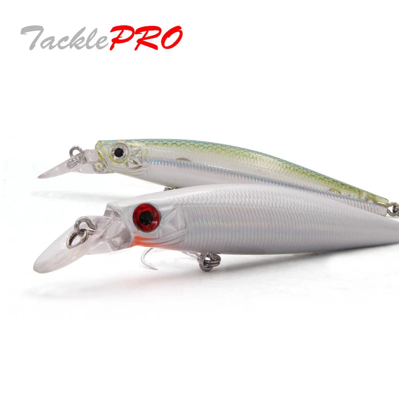 TacklePRO Black Minnow Floating Lure – 100mm 15.6g Hard Bait with Mustad Hooks