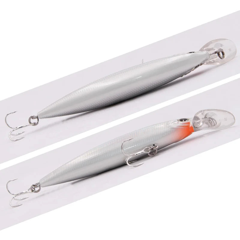 TacklePRO Black Minnow Floating Lure – 100mm 15.6g Hard Bait with Mustad Hooks