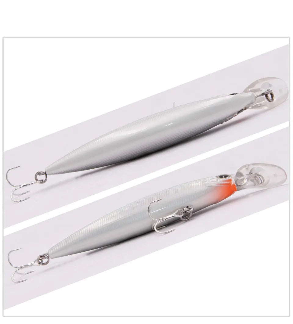 TacklePRO Black Minnow Floating Lure – 100mm 15.6g Hard Bait with Mustad Hooks