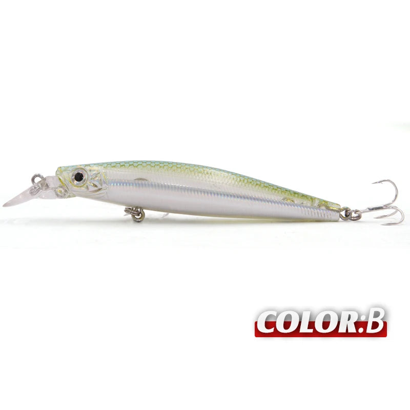 TacklePRO Black Minnow Floating Lure – 100mm 15.6g Hard Bait with Mustad Hooks