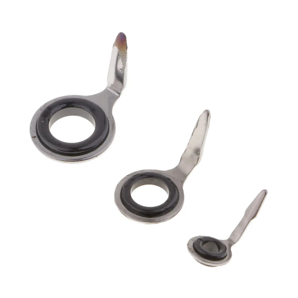 Fishing Rod Guide Ring Repair Kit – 10pcs Mixed Size Ceramic & Stainless Steel Eyes