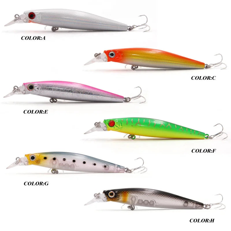 TacklePRO Black Minnow Floating Lure – 100mm 15.6g Hard Bait with Mustad Hooks