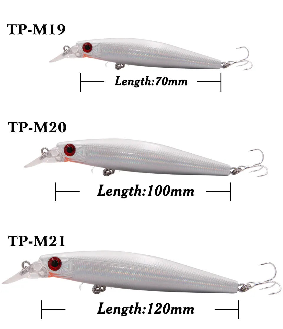 TacklePRO Black Minnow Floating Lure – 100mm 15.6g Hard Bait with Mustad Hooks