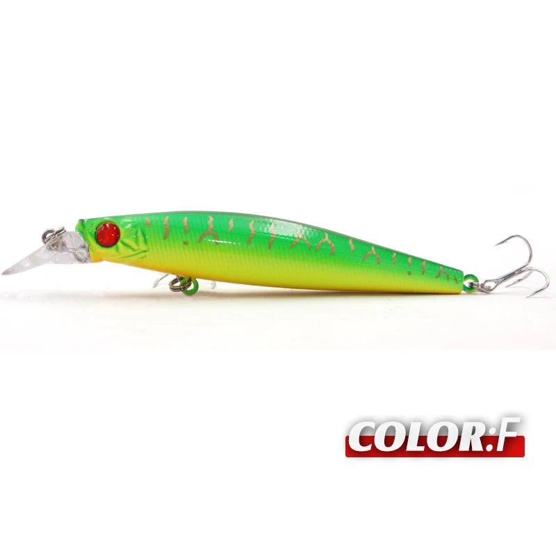 TacklePRO Black Minnow Floating Lure – 100mm 15.6g Hard Bait with Mustad Hooks