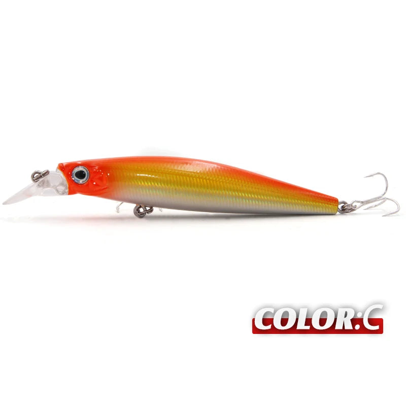 TacklePRO Black Minnow Floating Lure – 100mm 15.6g Hard Bait with Mustad Hooks