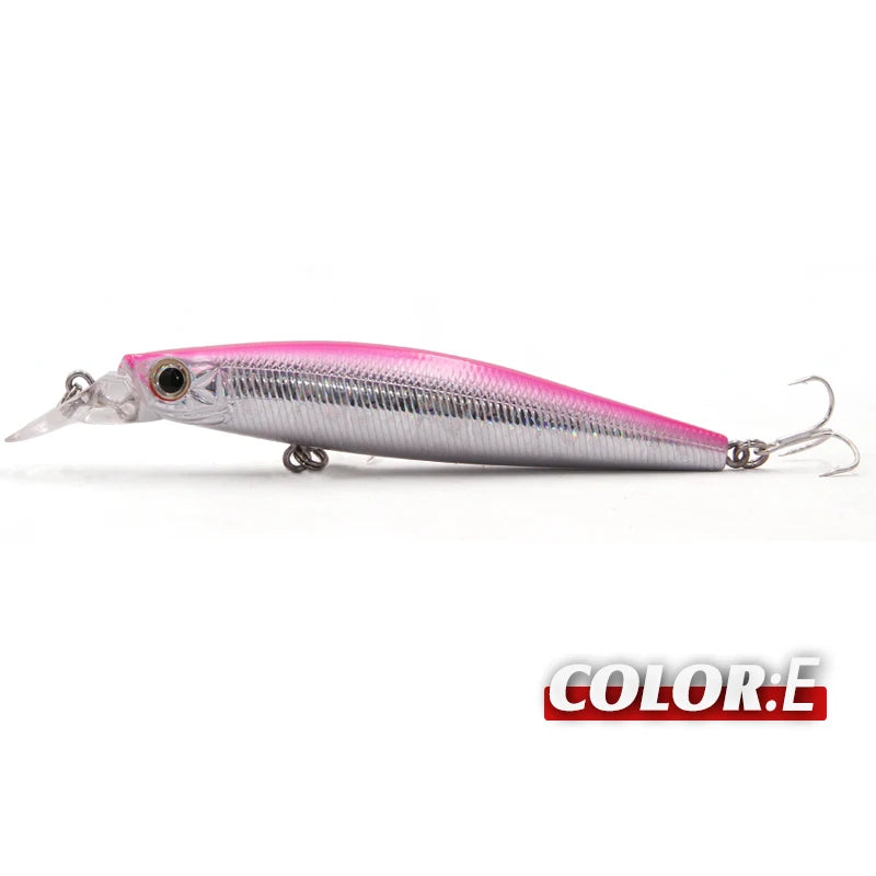 TacklePRO Black Minnow Floating Lure – 100mm 15.6g Hard Bait with Mustad Hooks
