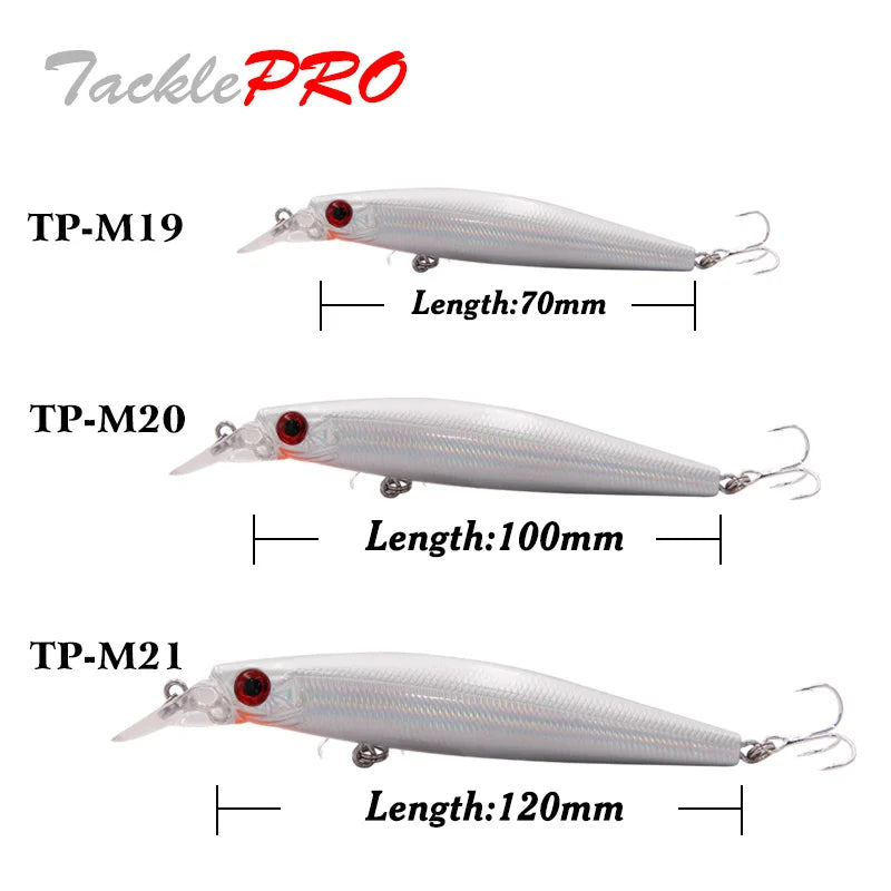 TacklePRO Black Minnow Floating Lure – 100mm 15.6g Hard Bait with Mustad Hooks