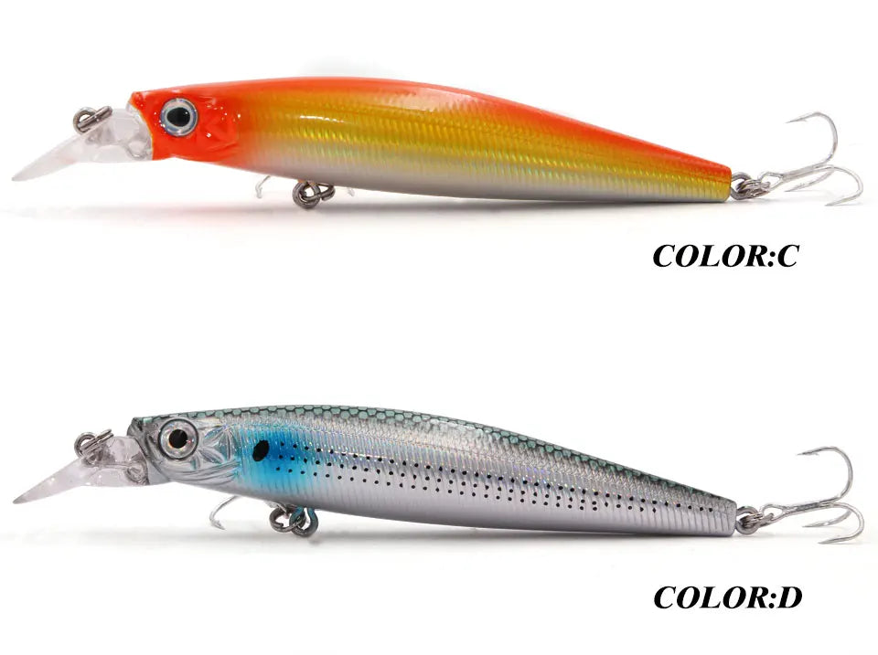 TacklePRO Black Minnow Floating Lure – 100mm 15.6g Hard Bait with Mustad Hooks