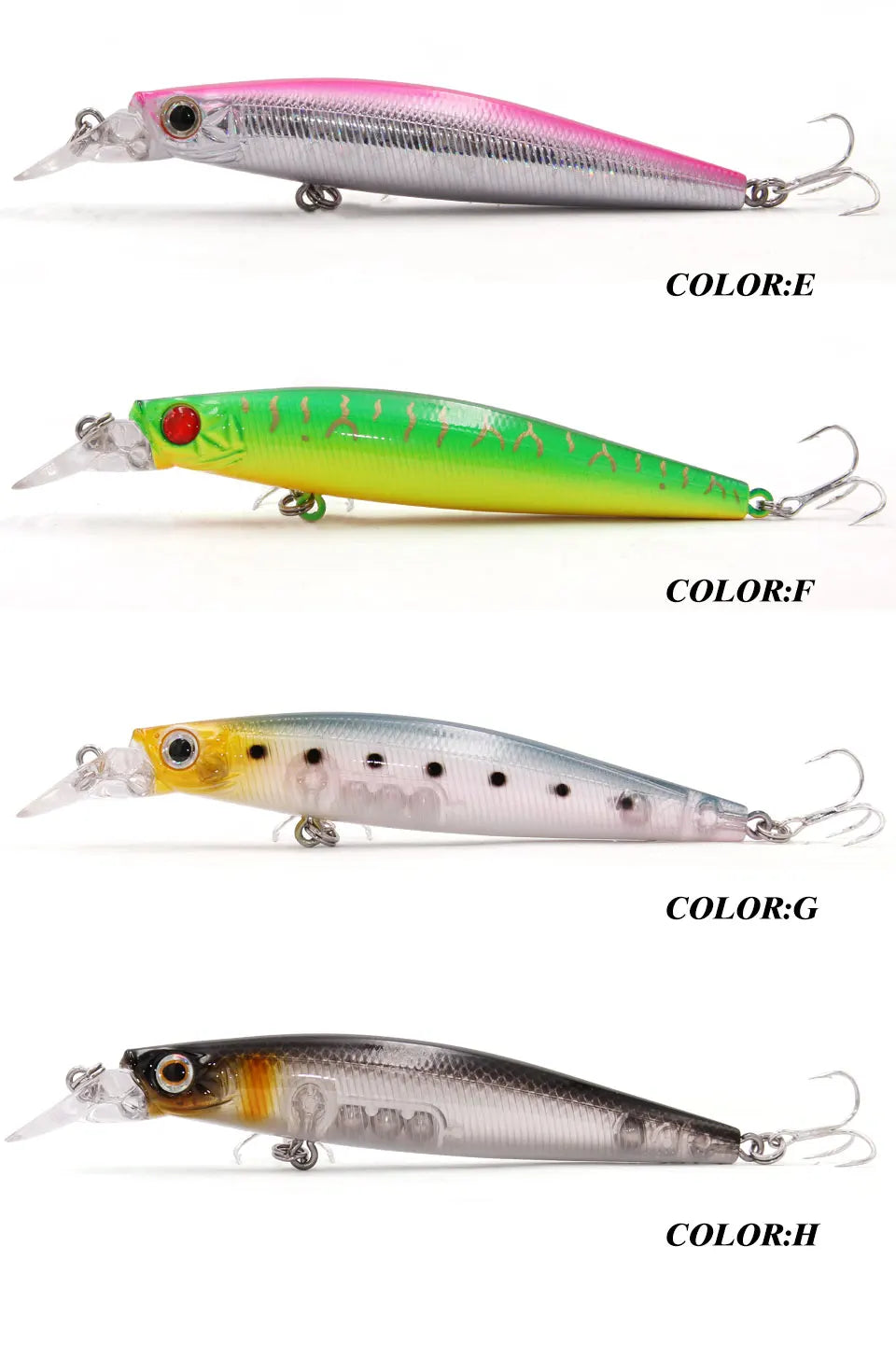 TacklePRO Black Minnow Floating Lure – 100mm 15.6g Hard Bait with Mustad Hooks