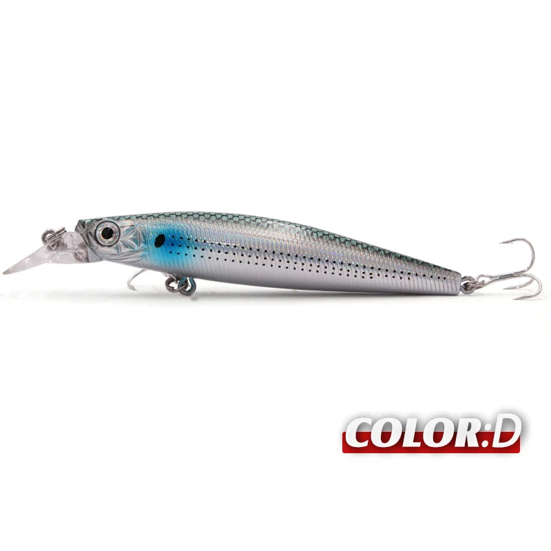 TacklePRO Black Minnow Floating Lure – 100mm 15.6g Hard Bait with Mustad Hooks