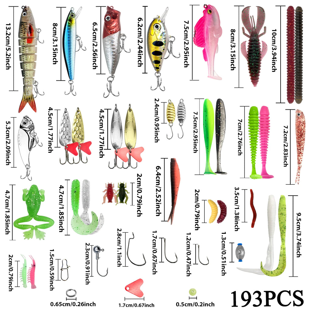 Complete Fishing Lure Kit – 83 to 409 Piece Sets for Bass, Pike & Trout