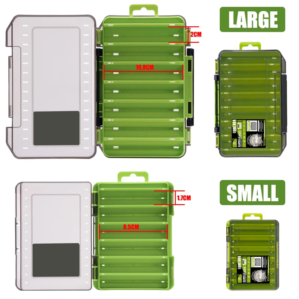 Double-Sided Fishing Tackle Box – 14 Compartment Lure & Hook Organizer