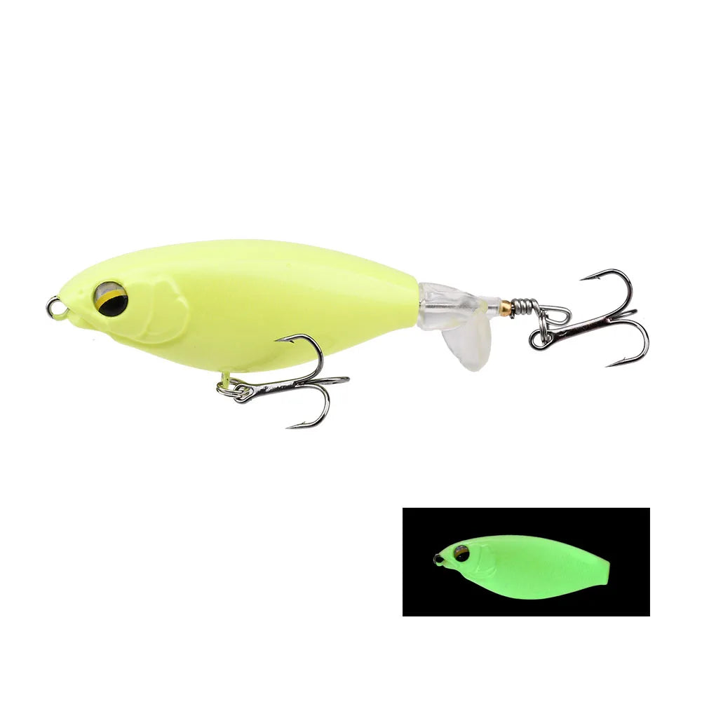 Topwater Fishing Lure – 6g/10g Hard Bait with Soft Rotating Tail