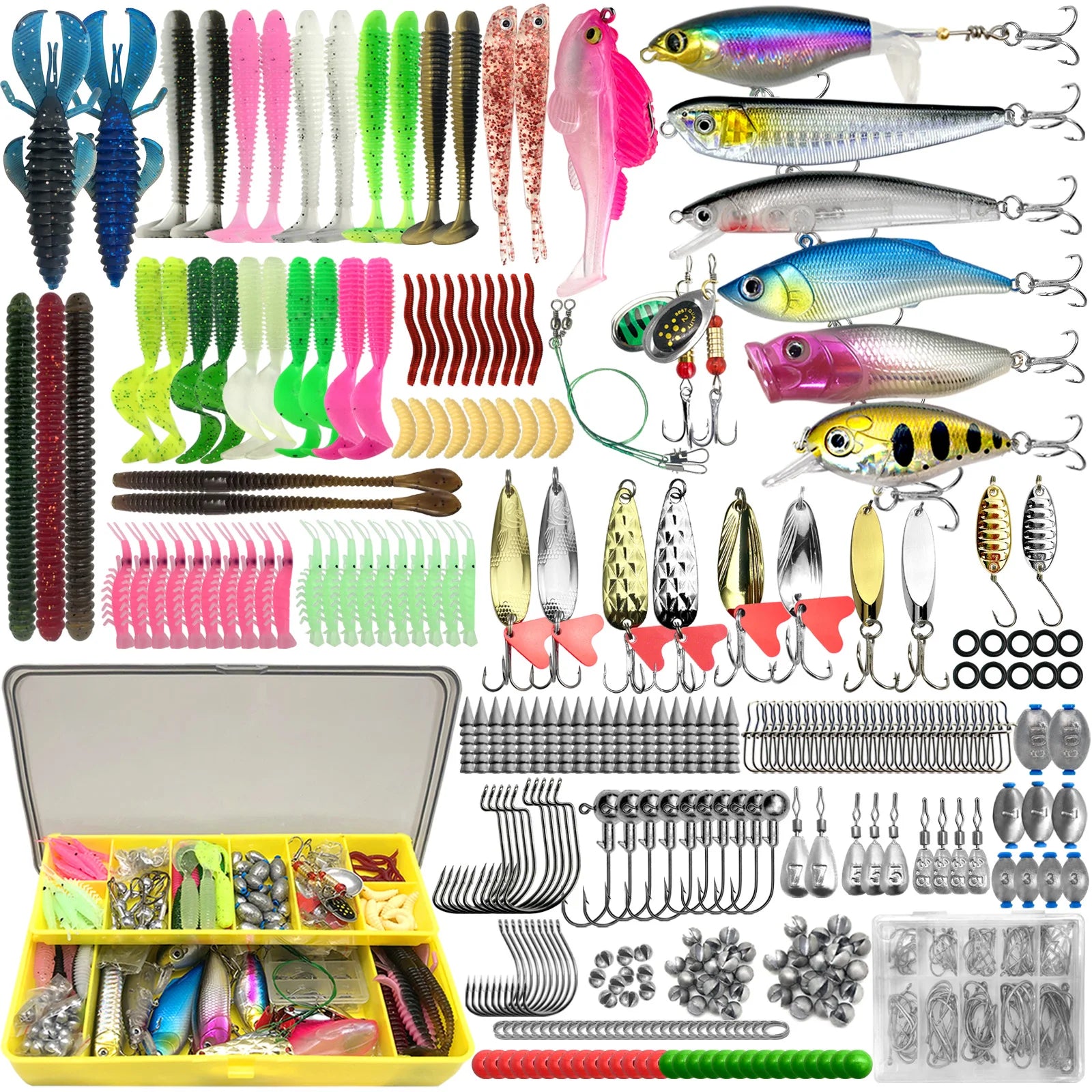 Complete Fishing Lure Kit – 83 to 409 Piece Sets for Bass, Pike & Trout