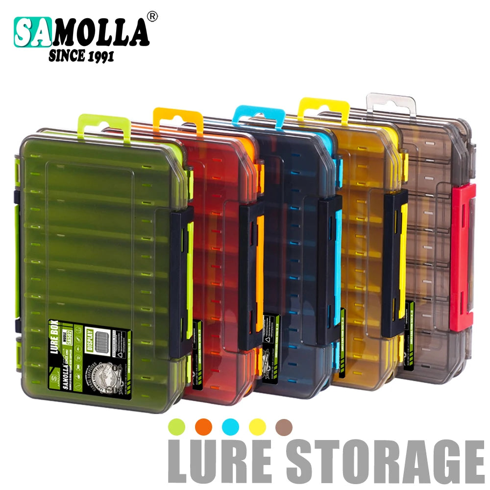 Double-Sided Fishing Tackle Box – 14 Compartment Lure & Hook Organizer