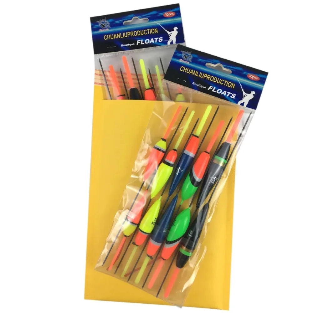 Waggler Fishing Floats – 10pcs Carp Bobbers with Long Tail (Mixed Sizes)