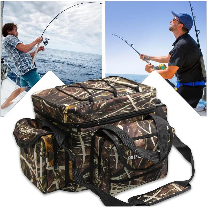 Fishing Tackle Bag for Saltwater or Freshwater, Water-Resistant 3600 Tackle Box Bag, Fishing Bags