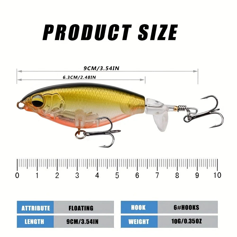 Topwater Fishing Lure – 6g/10g Hard Bait with Soft Rotating Tail