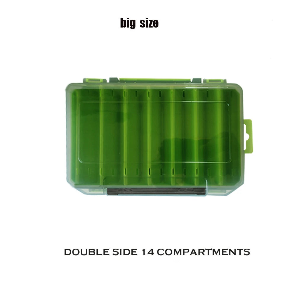 Fishing Tackle Boxes Double Layer Bait Container Portable Organizer Boxes Compartments Fishing Accessories Plastic Case