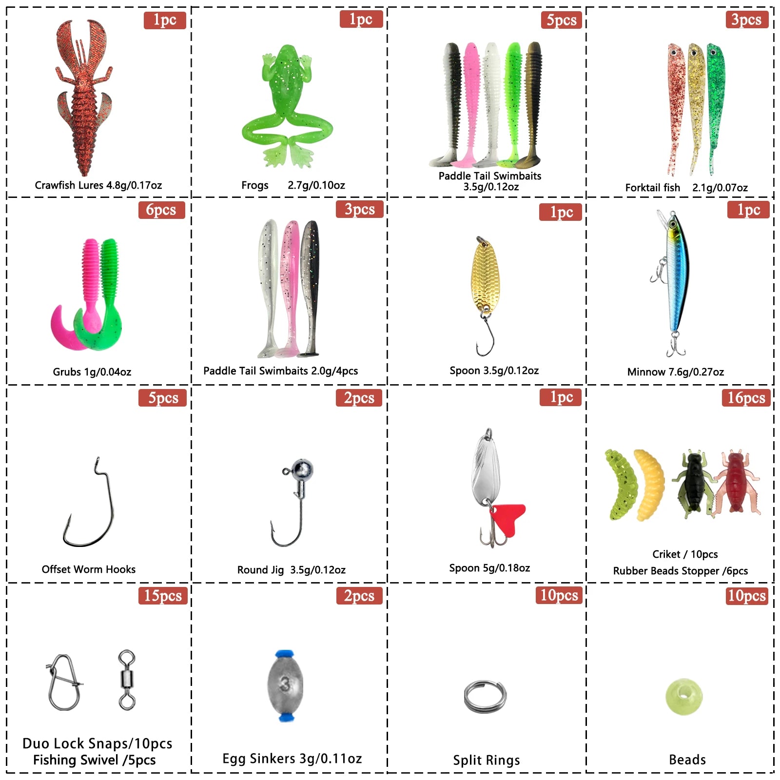 Complete Fishing Lure Kit – 83 to 409 Piece Sets for Bass, Pike & Trout