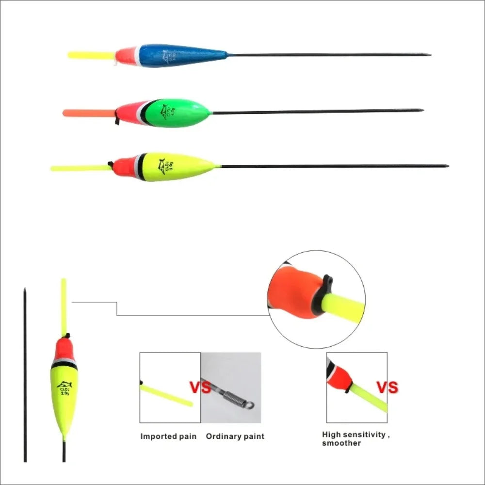 Waggler Fishing Floats – 10pcs Carp Bobbers with Long Tail (Mixed Sizes)
