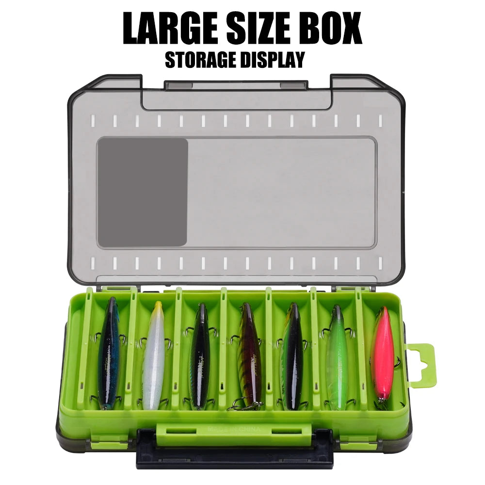 Double-Sided Fishing Tackle Box – 14 Compartment Lure & Hook Organizer