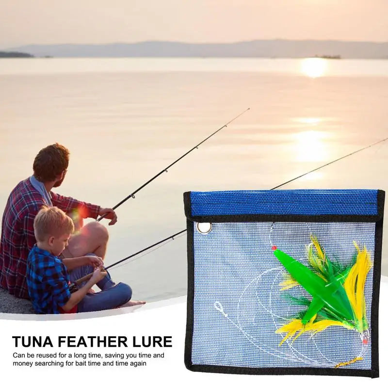 Feather Fishing Lure, Squid Hook Lures For Marlin Mahi Dolphin Trolling, Tuna Feather Teaser, Saltwater Trolling Artificial Bait
