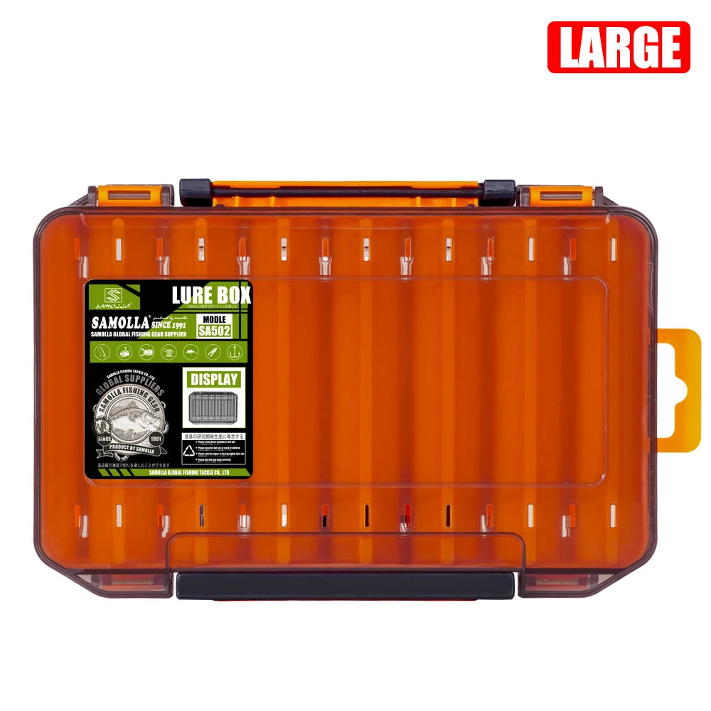 Double-Sided Fishing Tackle Box – 14 Compartment Lure & Hook Organizer