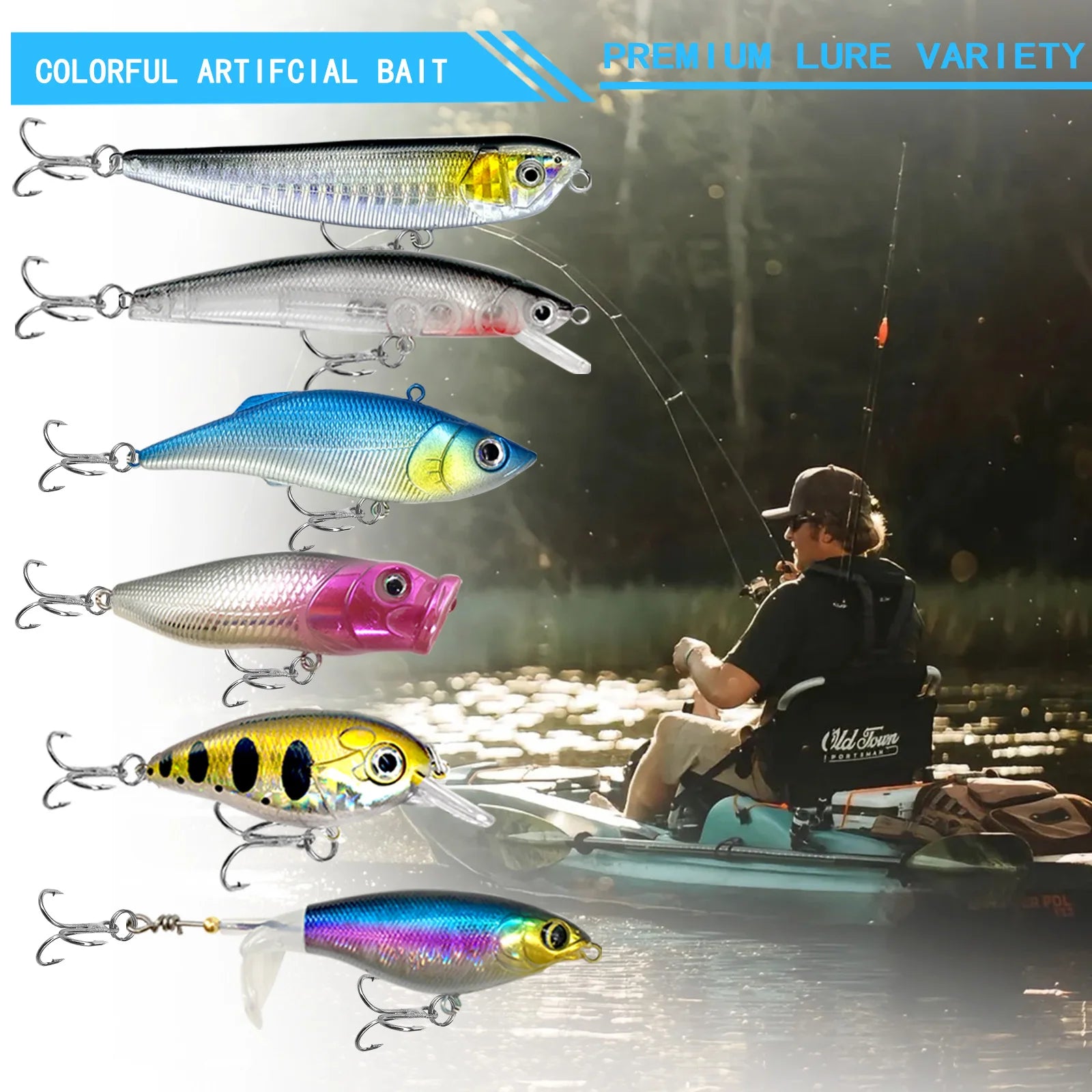 Complete Fishing Lure Kit – 83 to 409 Piece Sets for Bass, Pike & Trout