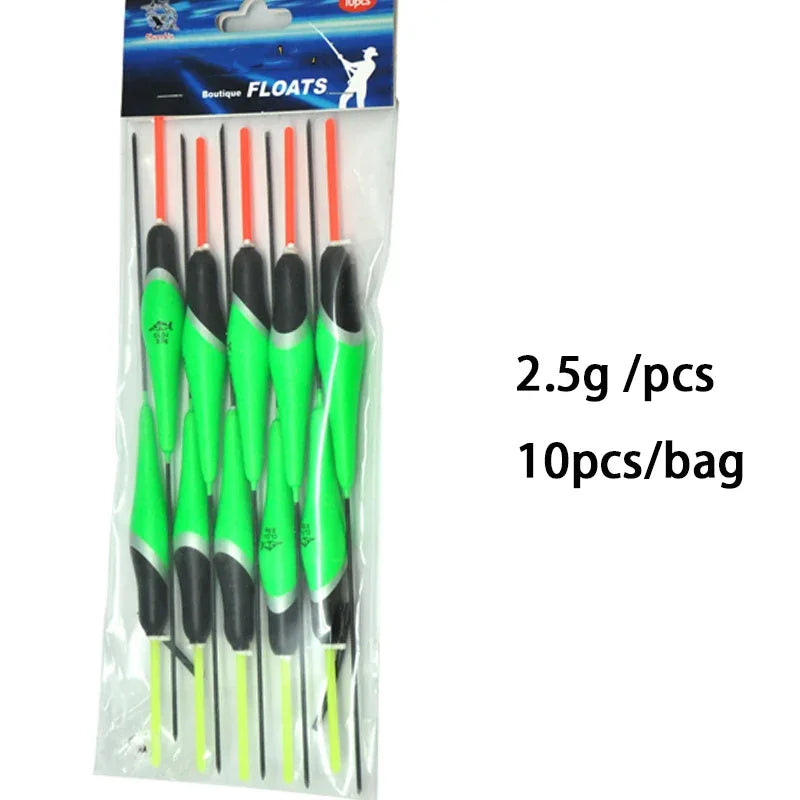 Waggler Fishing Floats – 10pcs Carp Bobbers with Long Tail (Mixed Sizes)