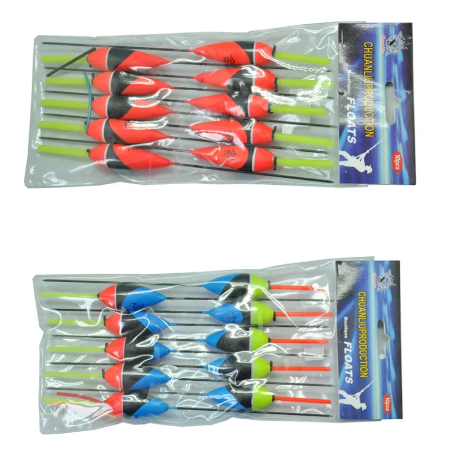 Waggler Fishing Floats – 10pcs Carp Bobbers with Long Tail (Mixed Sizes)