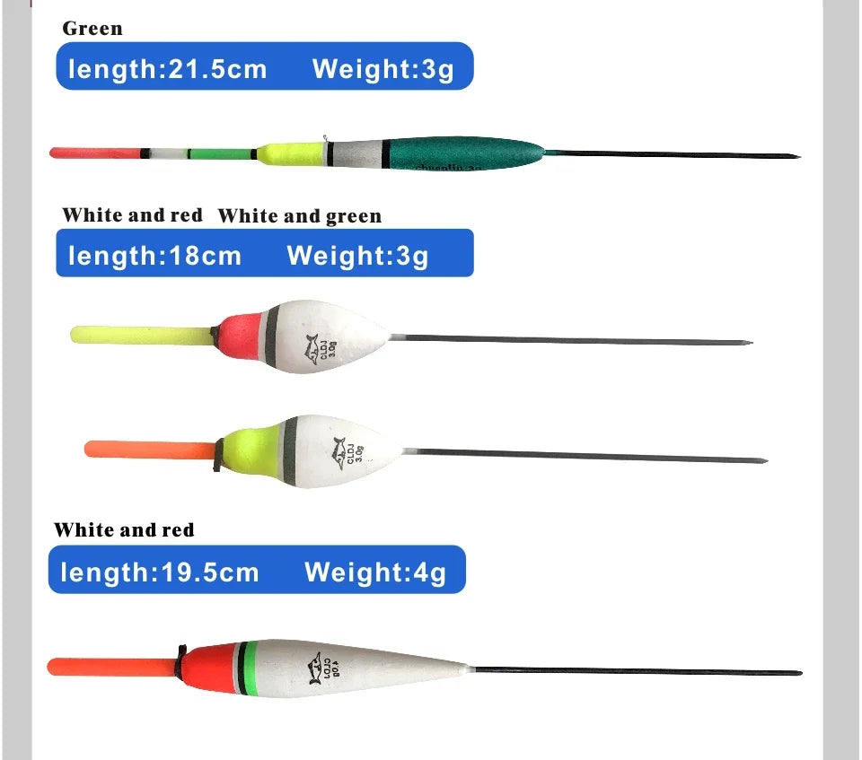 Waggler Fishing Floats – 10pcs Carp Bobbers with Long Tail (Mixed Sizes)