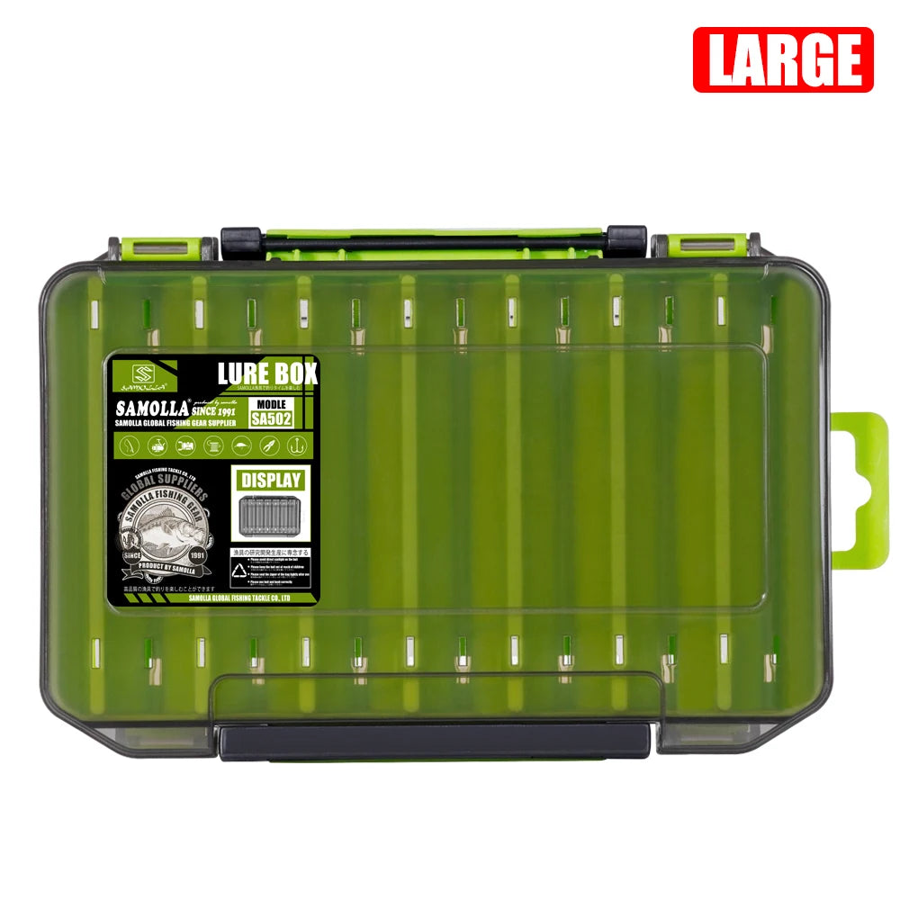 Double-Sided Fishing Tackle Box – 14 Compartment Lure & Hook Organizer