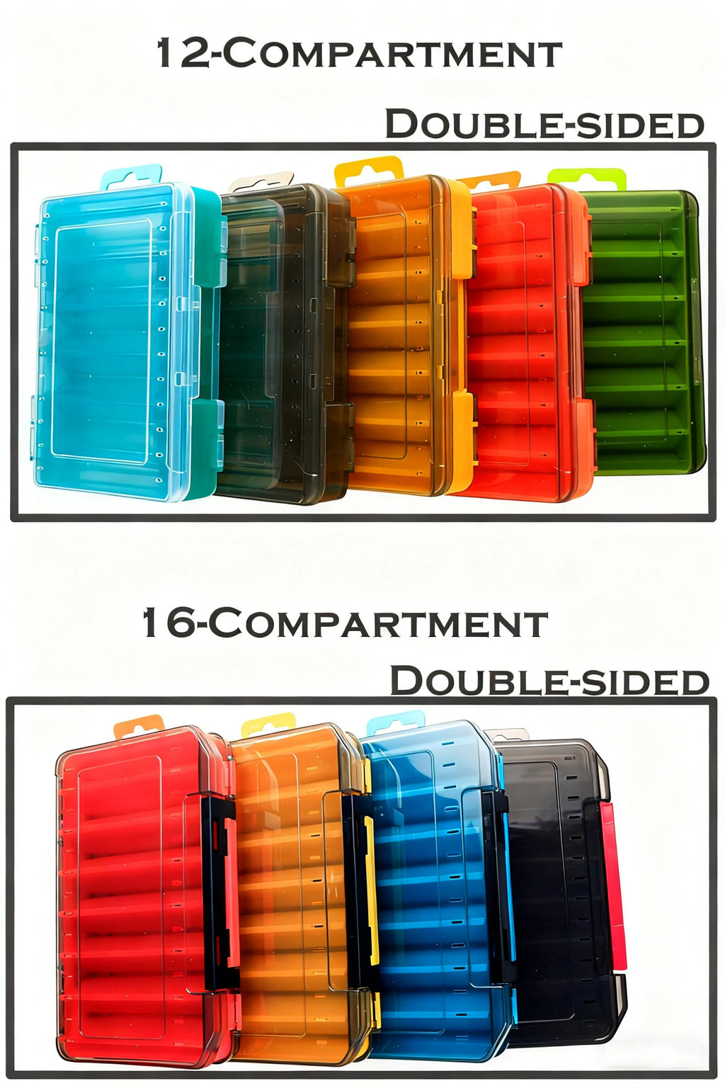 Fishing Tackle Boxes Double Layer Bait Container Portable Organizer Boxes Compartments Fishing Accessories Plastic Case