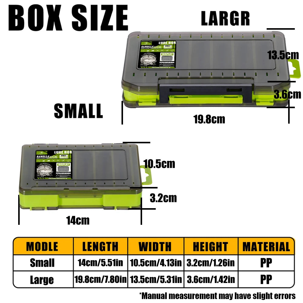 Double-Sided Fishing Tackle Box – 14 Compartment Lure & Hook Organizer