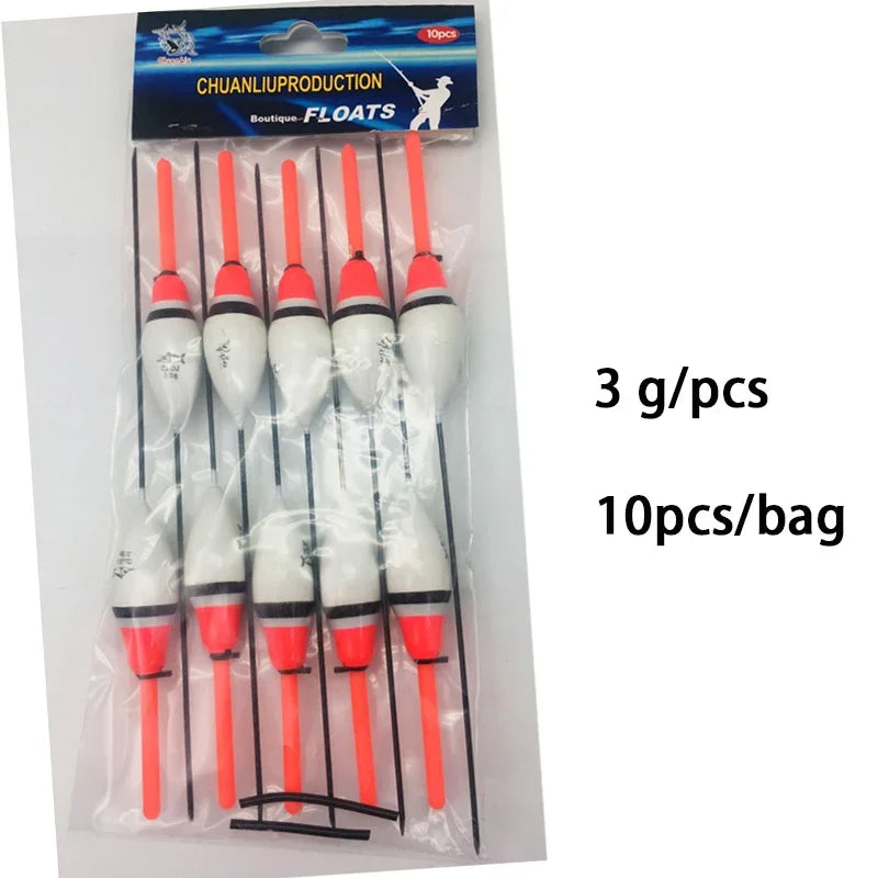 Waggler Fishing Floats – 10pcs Carp Bobbers with Long Tail (Mixed Sizes)