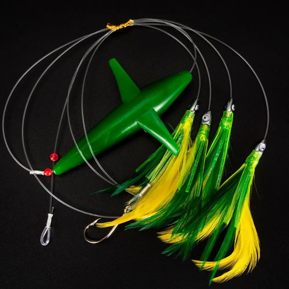 Feather Fishing Lure, Squid Hook Lures For Marlin Mahi Dolphin Trolling, Tuna Feather Teaser, Saltwater Trolling Artificial Bait
