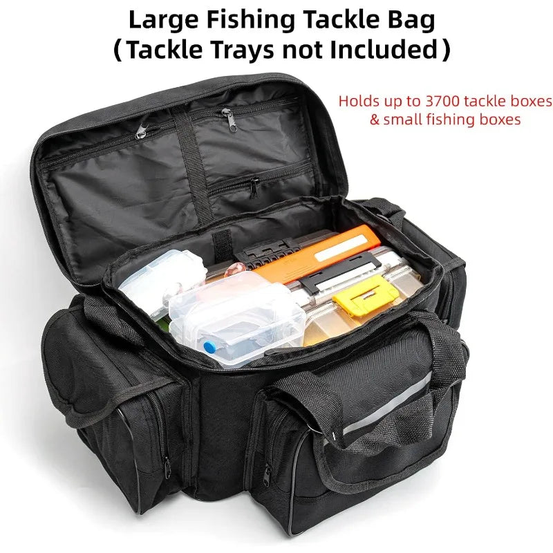 Fishing Tackle Bag for Saltwater or Freshwater, Water-Resistant 3600 Tackle Box Bag, Fishing Bags