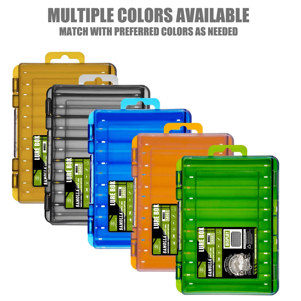 Double-Sided Fishing Tackle Box – 14 Compartment Lure & Hook Organizer