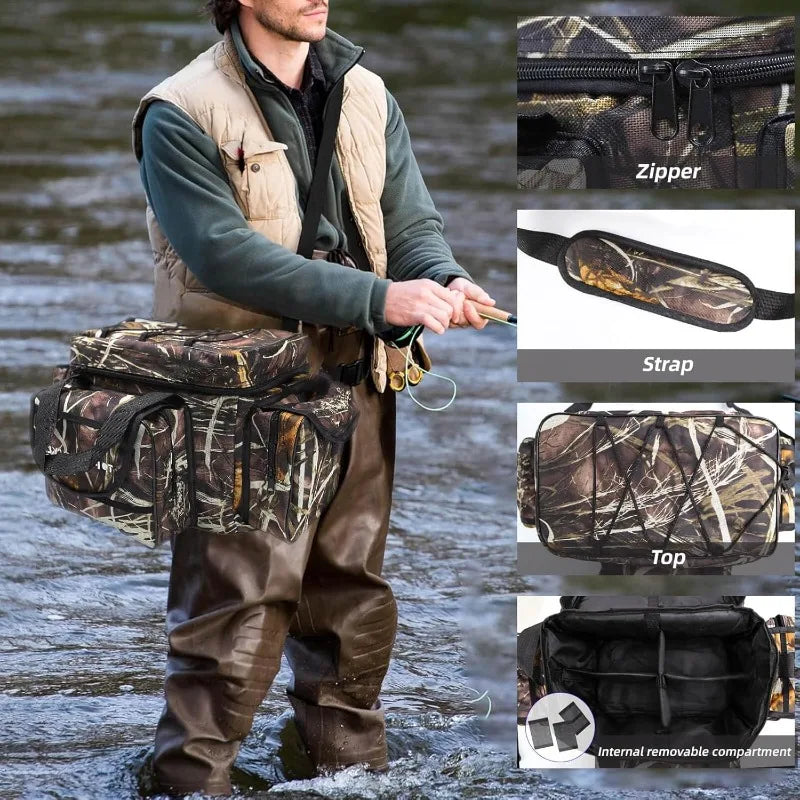 Fishing Tackle Bag for Saltwater or Freshwater, Water-Resistant 3600 Tackle Box Bag, Fishing Bags