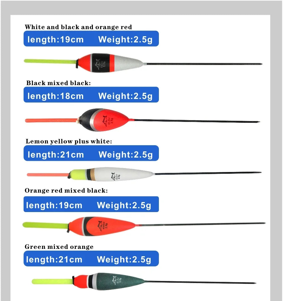 Waggler Fishing Floats – 10pcs Carp Bobbers with Long Tail (Mixed Sizes)