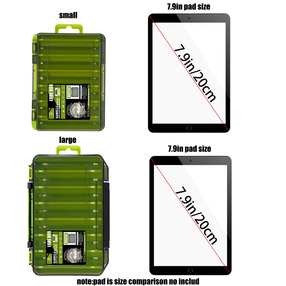 Double-Sided Fishing Tackle Box – 14 Compartment Lure & Hook Organizer