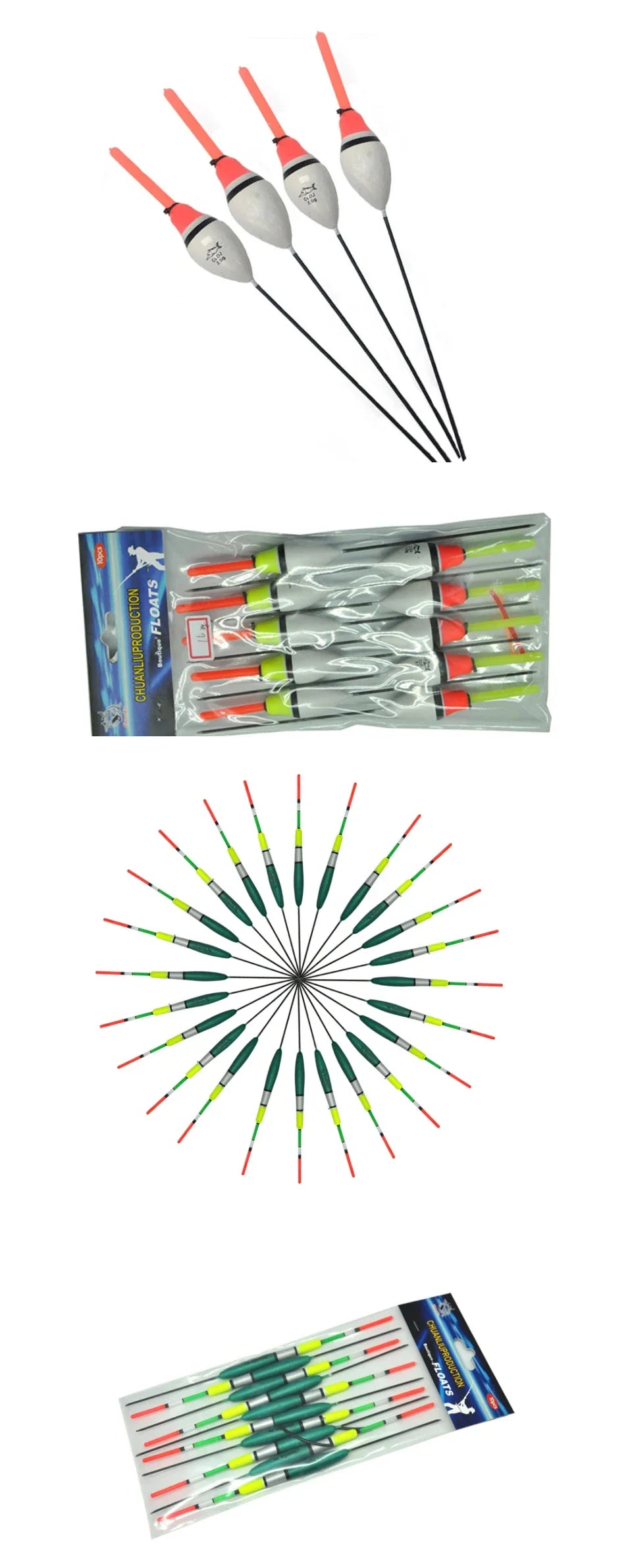 Waggler Fishing Floats – 10pcs Carp Bobbers with Long Tail (Mixed Sizes)