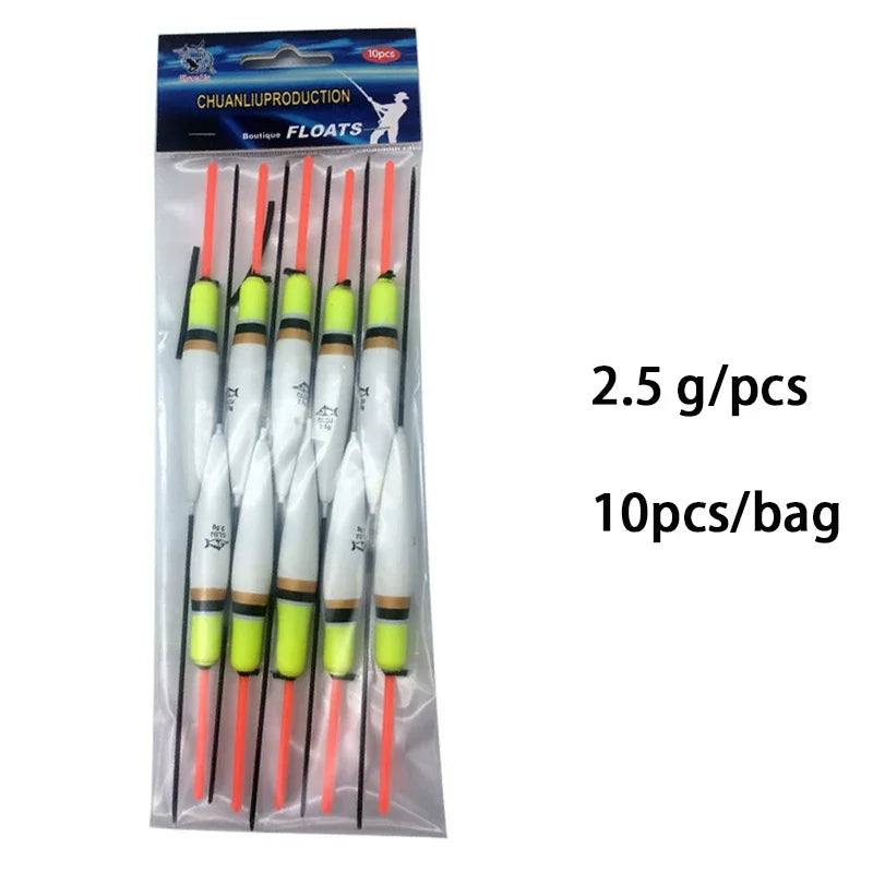 Waggler Fishing Floats – 10pcs Carp Bobbers with Long Tail (Mixed Sizes)