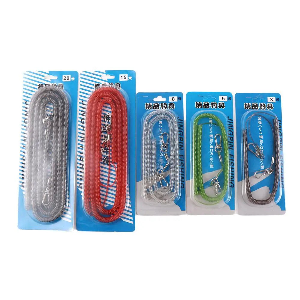 Fishing Tackle Elastic Rope Heavy Duty Retractable Spring Rope Fishing Lanyards Safety Line Anti-lost Ropes Fishing Ropes