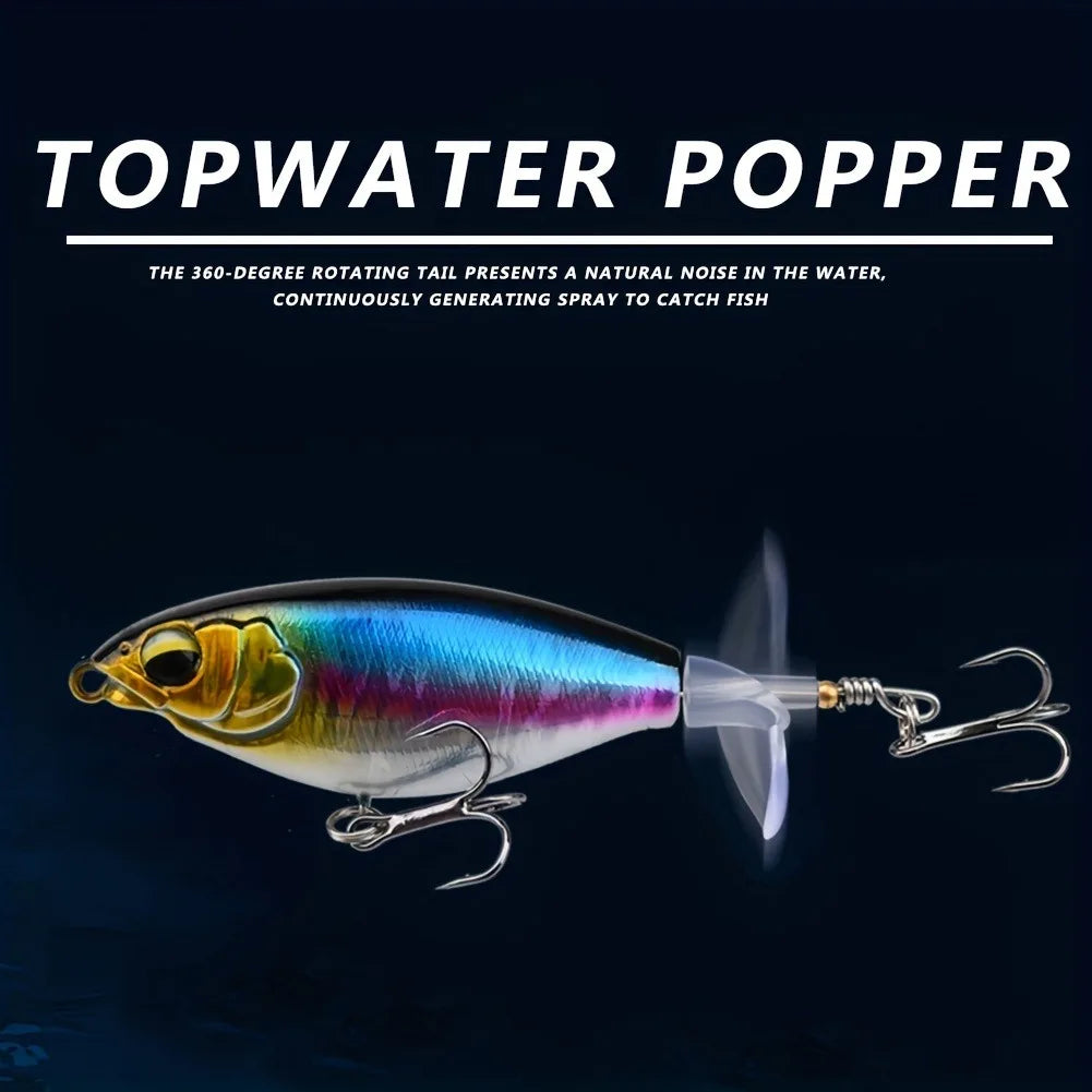 Topwater Fishing Lure – 6g/10g Hard Bait with Soft Rotating Tail